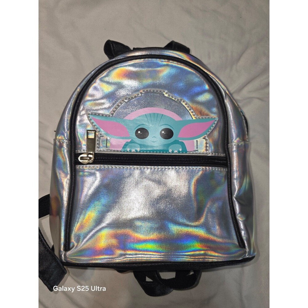 Disney Star Wars Metallic Grogu the child baby Yoda mini backpack purse bag tote
